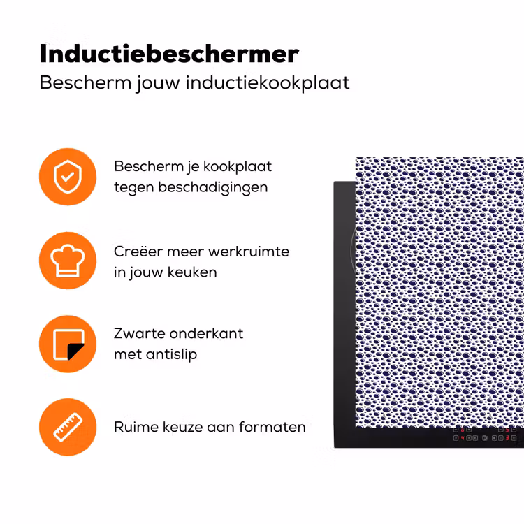 Oceaan - Bubbel - Blauw - Wit Inductie beschermer vinyl 3mm klein 276 -zzzzzzz-td-ups