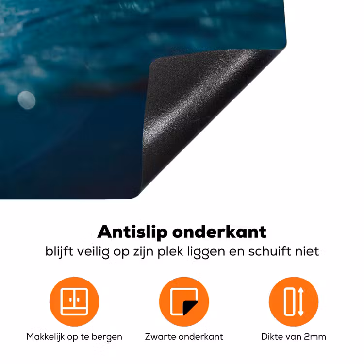Oceaan - Golf - Strand - Natuur - Blauw Inductie beschermer vinyl 3mm klein -zzzzzzz-td-onderkant