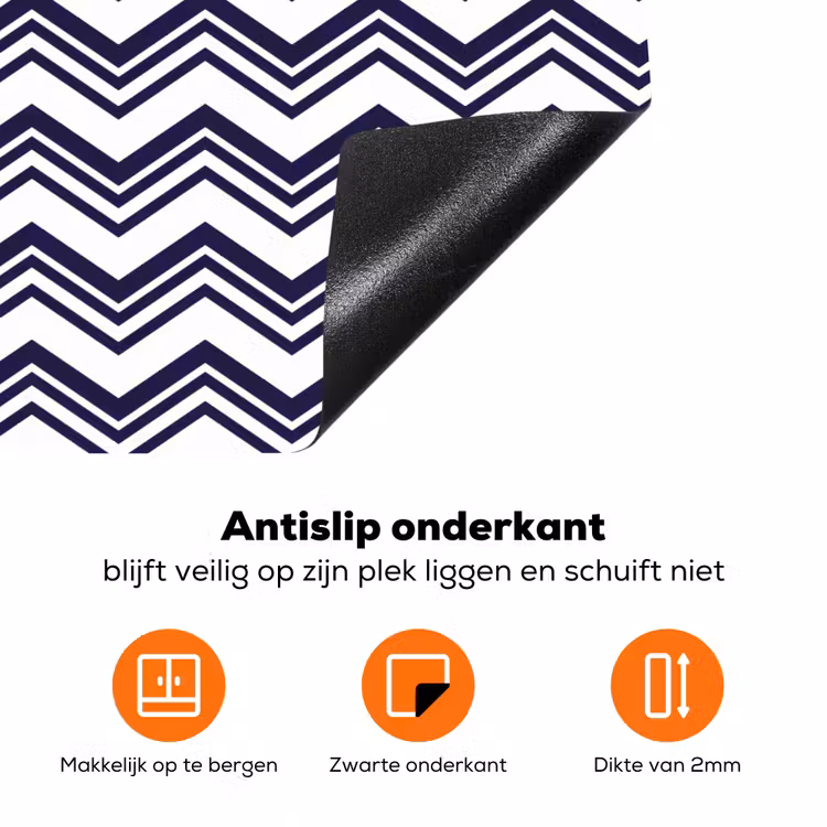 Oceaan - Golven - Blauw - Wit Inductie beschermer vinyl 3mm klein 276 -zzzzzzz-td-onderkant