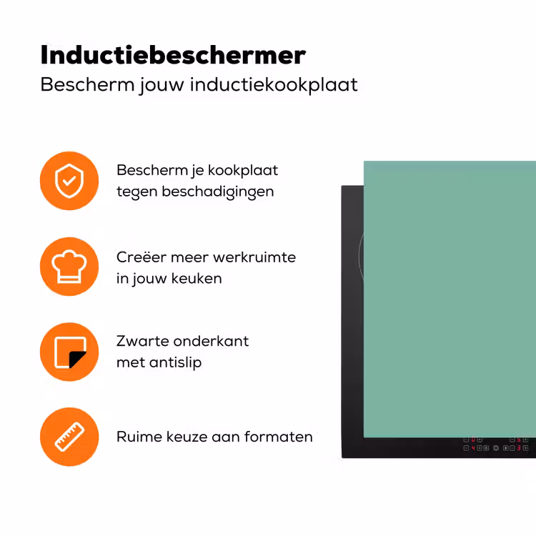 Ocean - Jade - Groen Inductie beschermer vinyl 3mm klein 276 -zzzzzzz-td-ups