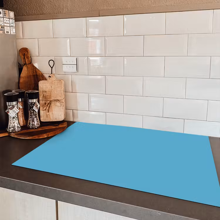 Ocean - Teal - Blauw Inductie beschermer vinyl 3mm klein 276 -sfeer3
