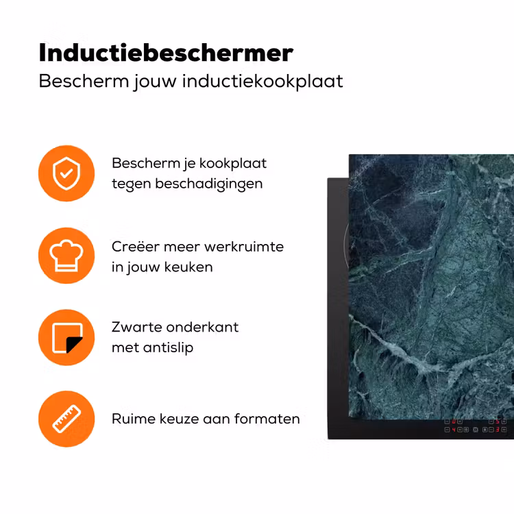 Oeroude Groene Marmerdiepten Inductie beschermer vinyl 3mm klein -zzzzzzz-td-ups