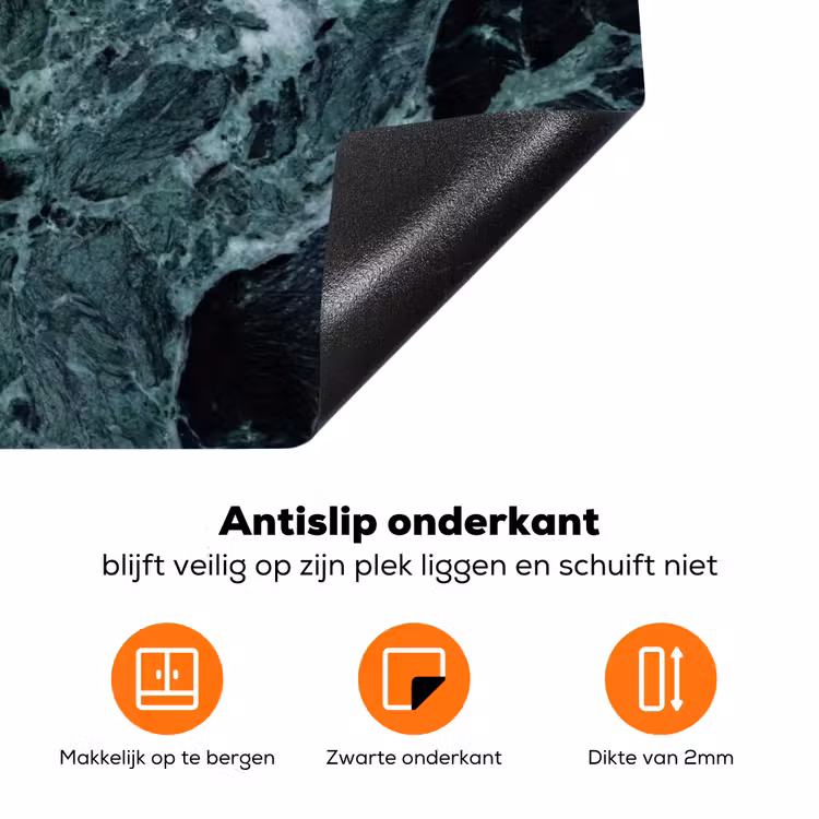 Oeroude Groene Marmerdiepten Inductie beschermer vinyl 3mm klein -zzzzzzz-td-onderkant