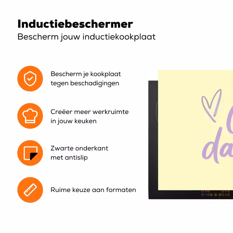 Oh darling - Geel - Hart Inductie beschermer vinyl 3mm klein -zzzzzzz-td-ups