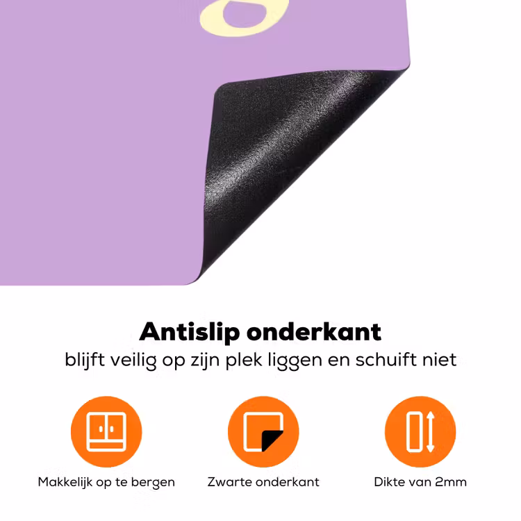 Oh darling - Hart - Paars Inductie beschermer vinyl 3mm klein -zzzzzzz-td-onderkant