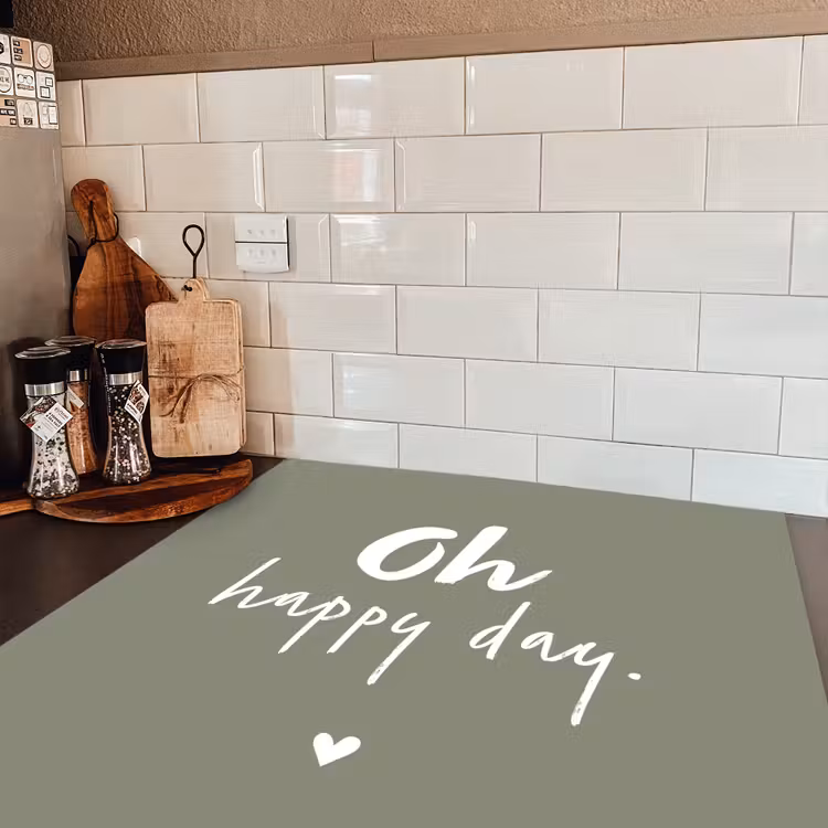 Oh happy day - Quotes - Tekst - Zomer Inductie beschermer vinyl 3mm middel -sfeer3