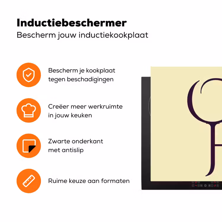 Oh hi - Geel - Monogram Inductie beschermer vinyl 3mm klein -zzzzzzz-td-ups