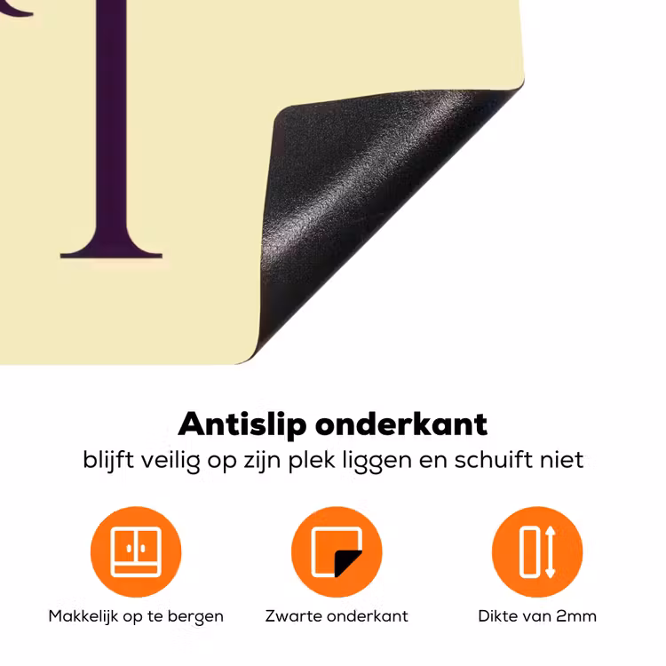 Oh hi - Geel - Monogram Inductie beschermer vinyl 3mm klein -zzzzzzz-td-onderkant