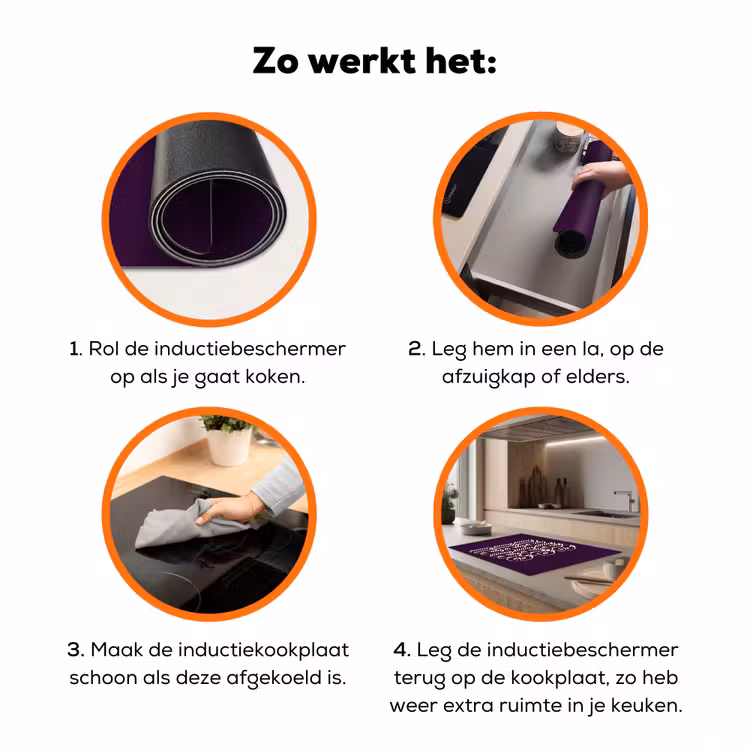 Oh hi - Paars - 3D Inductie beschermer vinyl 3mm klein -zzzzzzz-td-werking