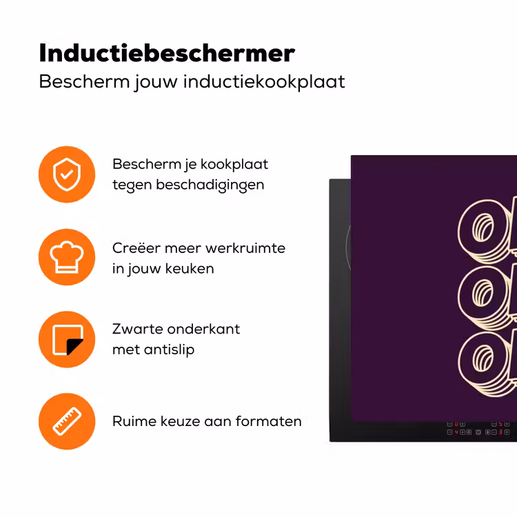Oh hi - Paars - 3D Inductie beschermer vinyl 3mm klein -zzzzzzz-td-ups