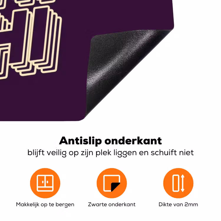 Oh hi - Paars - 3D Inductie beschermer vinyl 3mm klein -zzzzzzz-td-onderkant