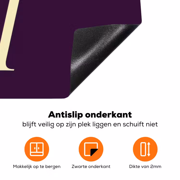 Oh hi - Paars - Minimalistisch Inductie beschermer vinyl 3mm klein -zzzzzzz-td-onderkant