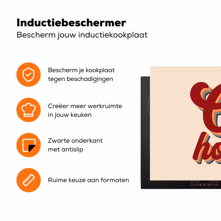Oh honey - Rood - Schaduw Inductie beschermer vinyl 3mm klein -zzzzzzz-td-ups