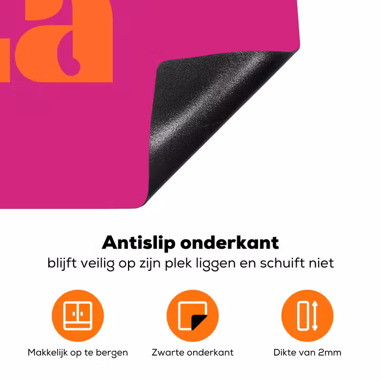 Oh la la - Roze - Oranje - Gestapelde letters Inductie beschermer vinyl 3mm klein -zzzzzzz-td-onderkant