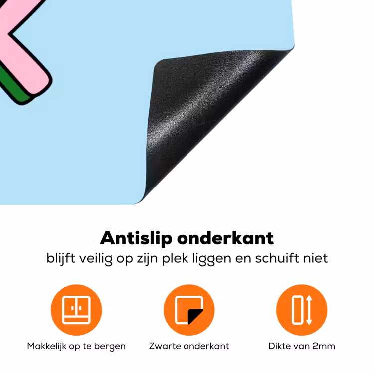 Oh ok - Blauw - Kleurrijk Inductie beschermer vinyl 3mm klein -zzzzzzz-td-onderkant