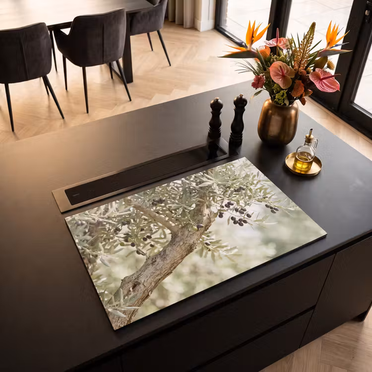 Inductiebeschermer - Olijfboom - tak - groen - Olijfboom - tak - groen Inductie beschermer vinyl 3mm klein