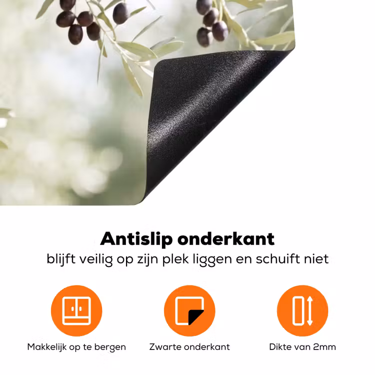 Inductiebeschermer - Olijfboom - tak - groen - Olijfboom - tak - groen Inductie beschermer vinyl 3mm klein