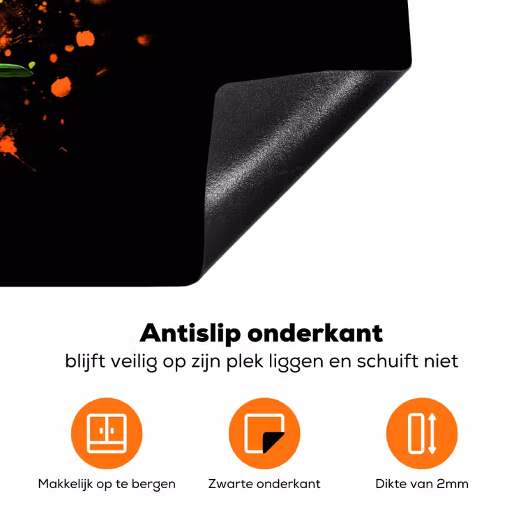 Olijfolie - Graffiti - Peper - Olijven - Modern Inductie beschermer vinyl 3mm klein -zzzzzzz-td-onderkant