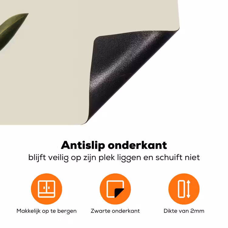Olijftak - Donkergroen - Olijven Inductie beschermer vinyl 3mm klein -zzzzzzz-td-onderkant