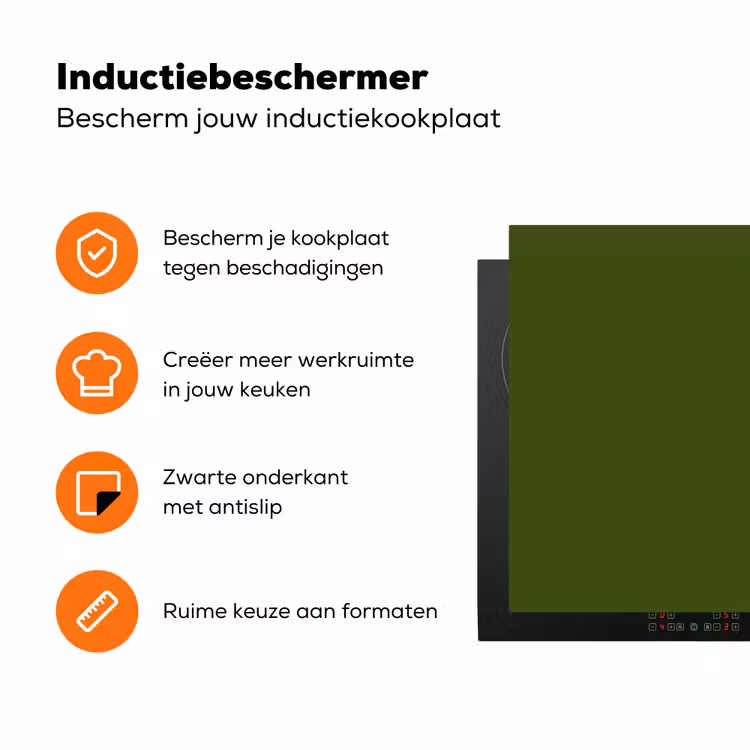 Olive - Drab - Groen Inductie beschermer vinyl 3mm klein 276 -zzzzzzz-td-ups