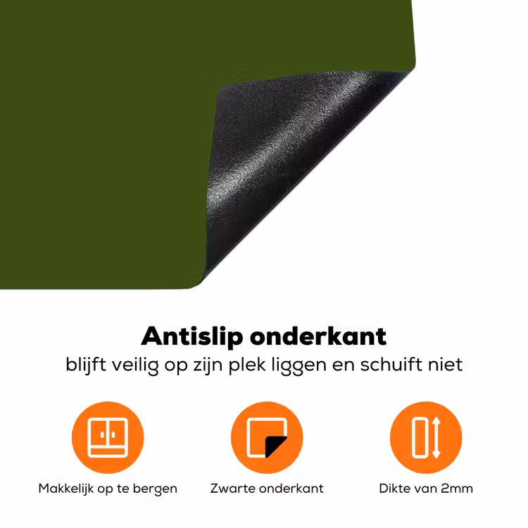 Olive - Drab - Groen Inductie beschermer vinyl 3mm klein 276 -zzzzzzz-td-onderkant