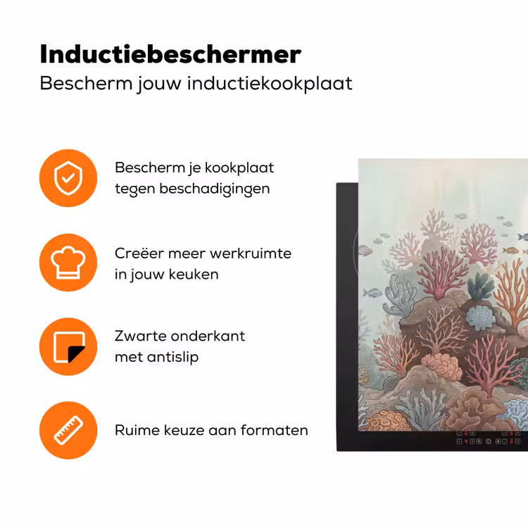 Onderwater - Koraal - Vis - Natuur Inductie beschermer vinyl 3mm klein -zzzzzzz-td-ups