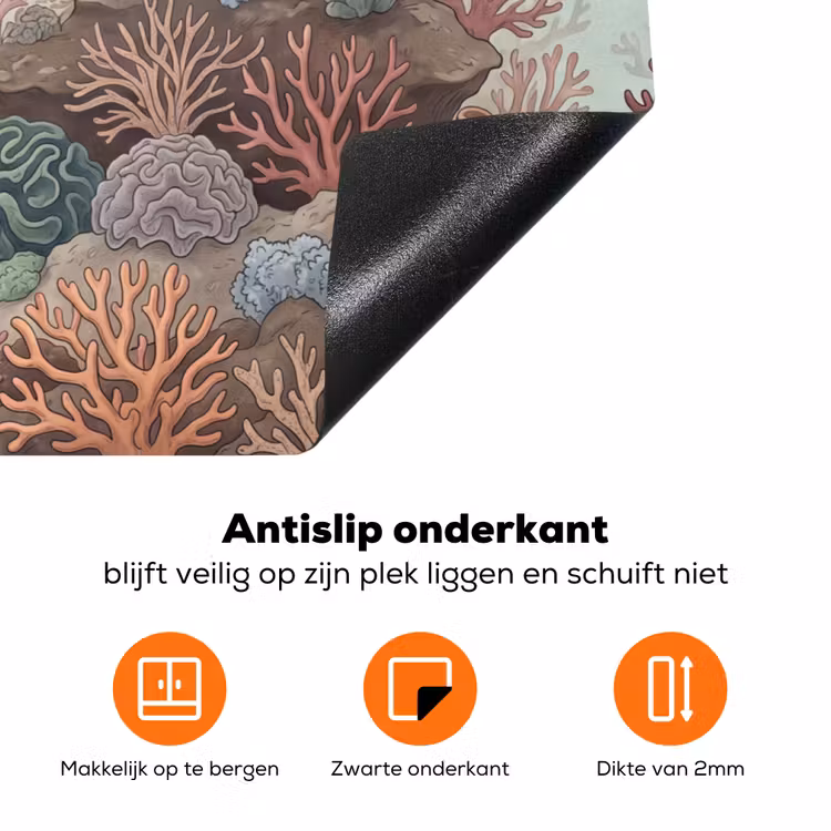 Onderwater - Koraal - Vis - Natuur Inductie beschermer vinyl 3mm klein -zzzzzzz-td-onderkant