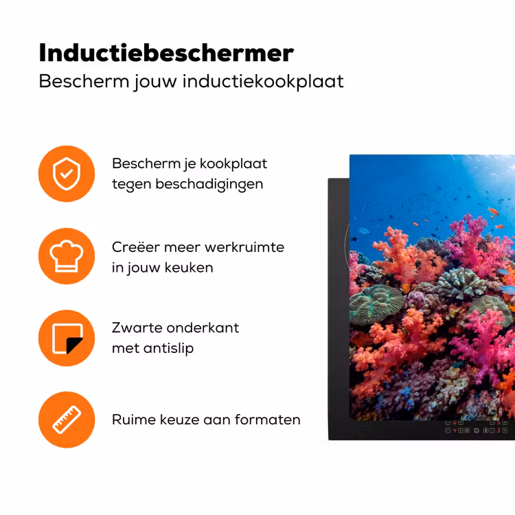 Onderwater - Koraalrif - Vissen - Oceaan - Natuur Inductie beschermer vinyl 3mm klein -zzzzzzz-td-ups