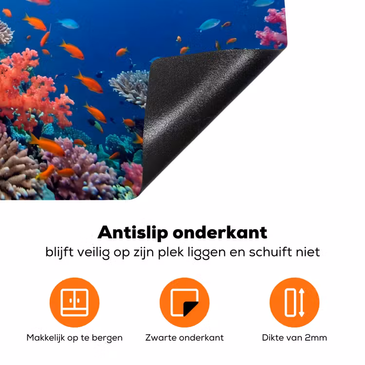 Onderwater - Koraalrif - Vissen - Oceaan - Natuur Inductie beschermer vinyl 3mm klein -zzzzzzz-td-onderkant