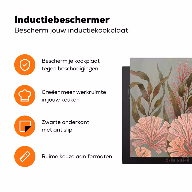 Onderwater - Planten - Vis - Vintage - Groen Inductie beschermer vinyl 3mm klein -zzzzzzz-td-ups