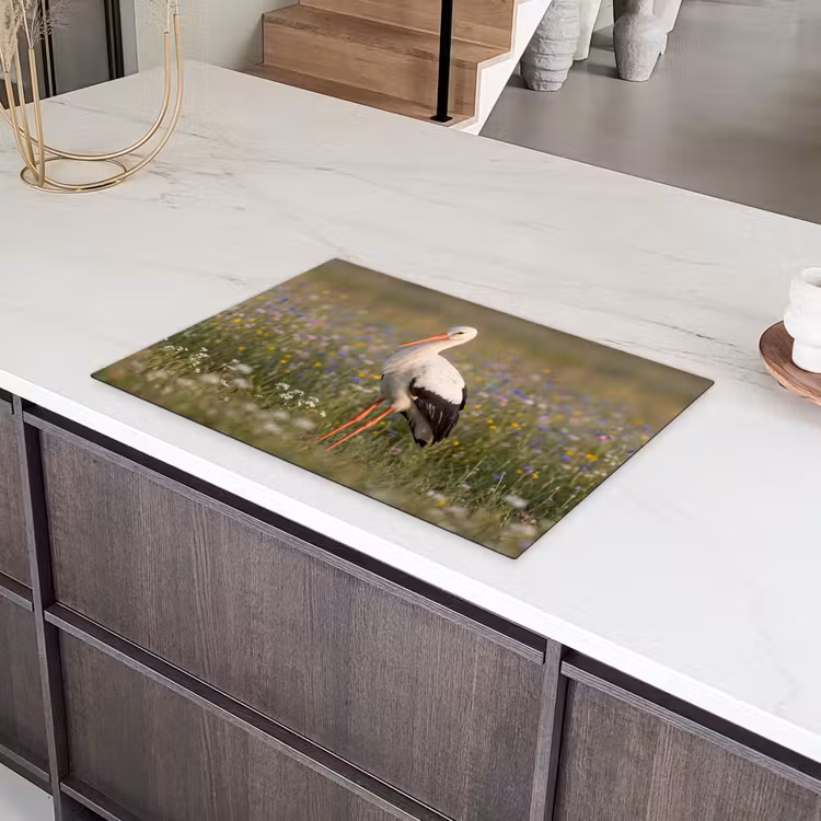 Ooienvaar - Bloemen - Weide - Kleurrijk Inductie beschermer vinyl 3mm klein -sfeer8