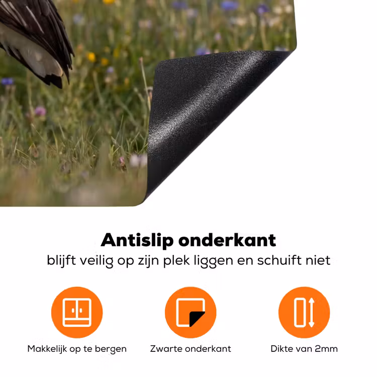 Ooienvaar - Bloemen - Weide - Kleurrijk Inductie beschermer vinyl 3mm klein -zzzzzzz-td-onderkant
