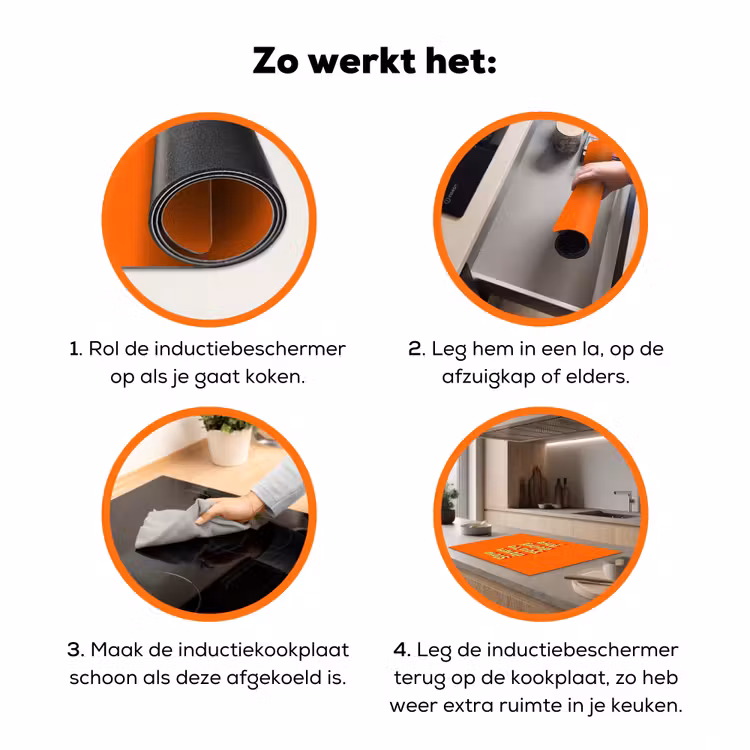 Oranje - Slow down you're doing fine - Retro Inductie beschermer vinyl 3mm klein -zzzzzzz-td-werking