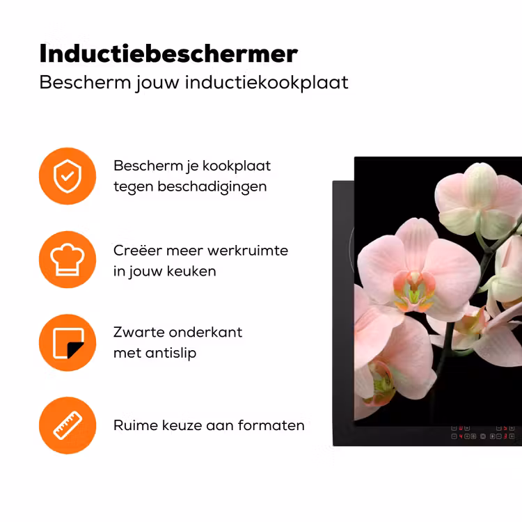 Orchidee - Bloemen - Roze - Stilleven - Flora Inductie beschermer vinyl 3mm klein -zzzzzzz-td-ups