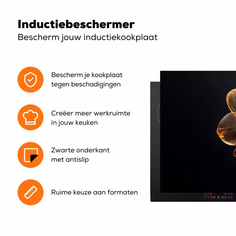 Orchidee - Doorzichtig - Bloem Inductie beschermer vinyl 3mm klein -zzzzzzz-td-ups