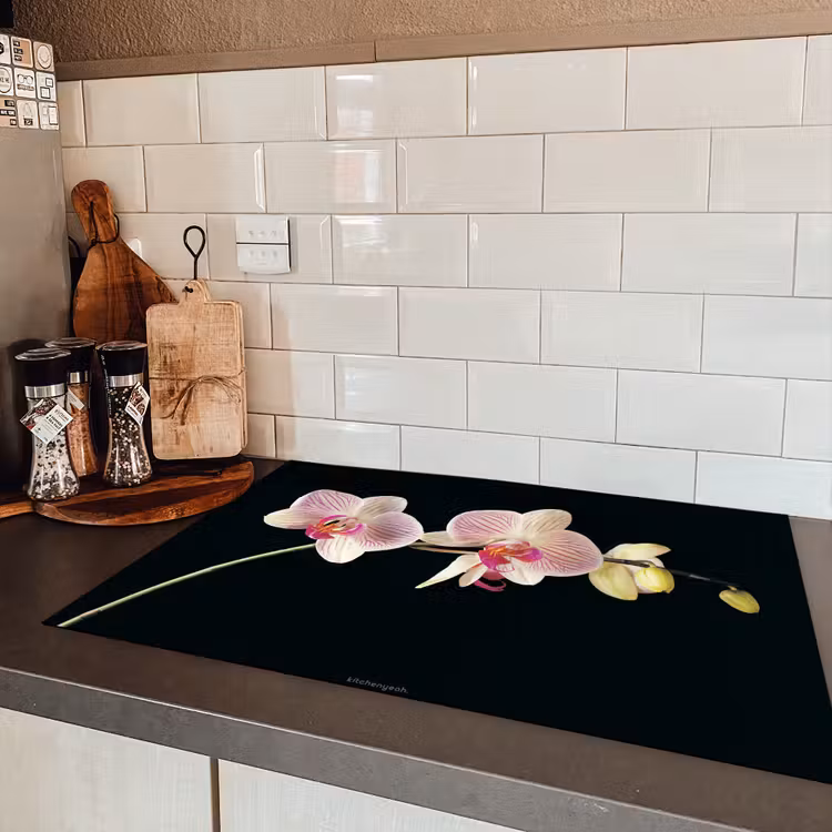 Orchidee - Roze - Bloemen Inductie beschermer vinyl 3mm klein -sfeer3