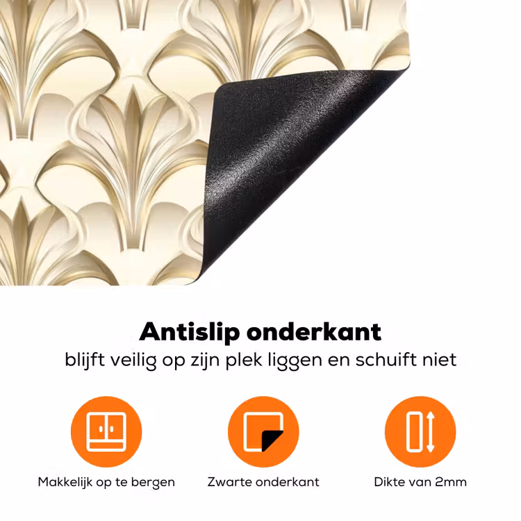 Ornament - Barok - Goud Inductie beschermer vinyl 3mm klein 276 -zzzzzzz-td-onderkant