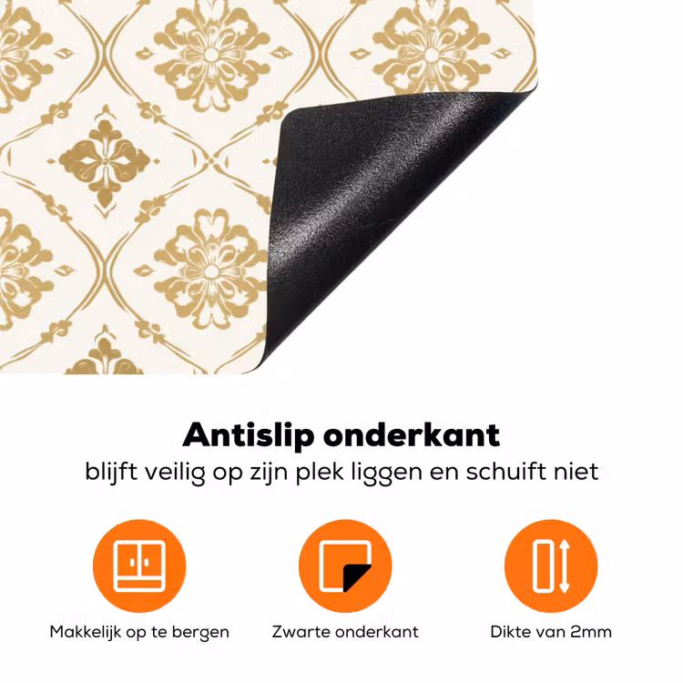 Ornament - Klassiek - Goud Inductie beschermer vinyl 3mm klein 276 -zzzzzzz-td-onderkant