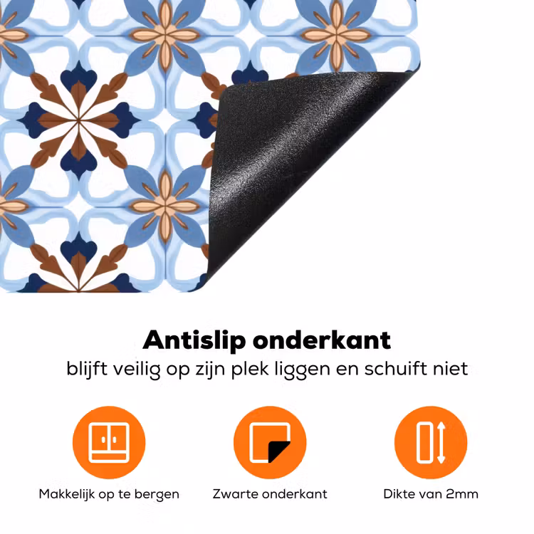 Ornament - Tegel - Kleurrijk Inductie beschermer vinyl 3mm klein 276 -zzzzzzz-td-onderkant