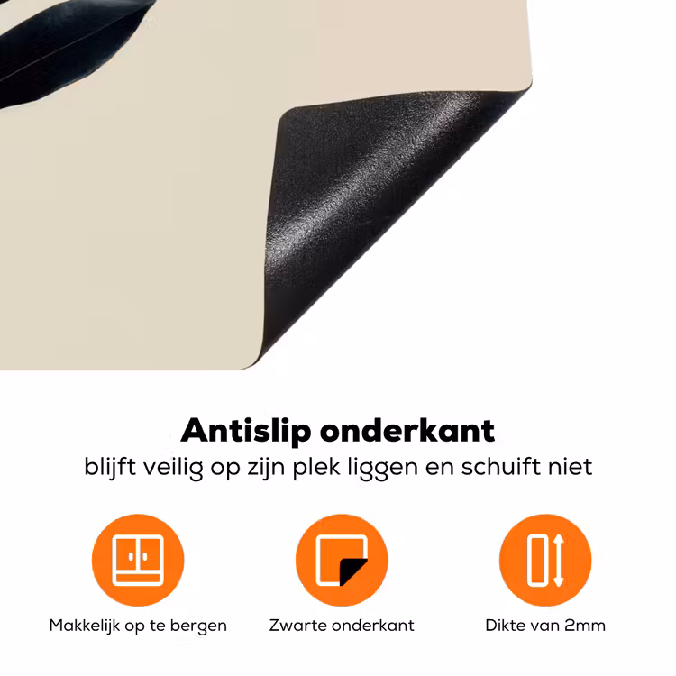 Ovaal - Olijfgroen - Simpel Inductie beschermer vinyl 3mm klein -zzzzzzz-td-onderkant