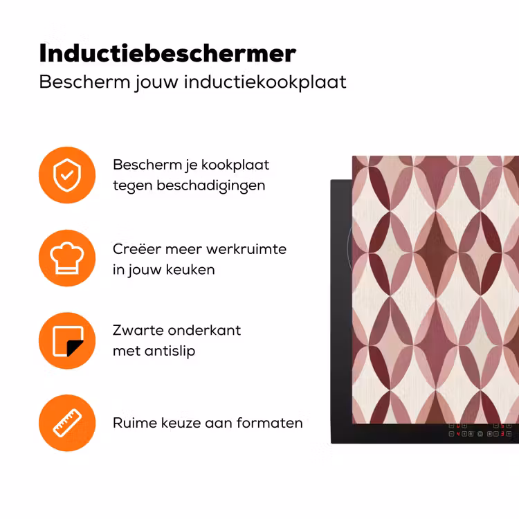 Ovaal - Textuur - Roze Inductie beschermer vinyl 3mm klein 276 -zzzzzzz-td-ups