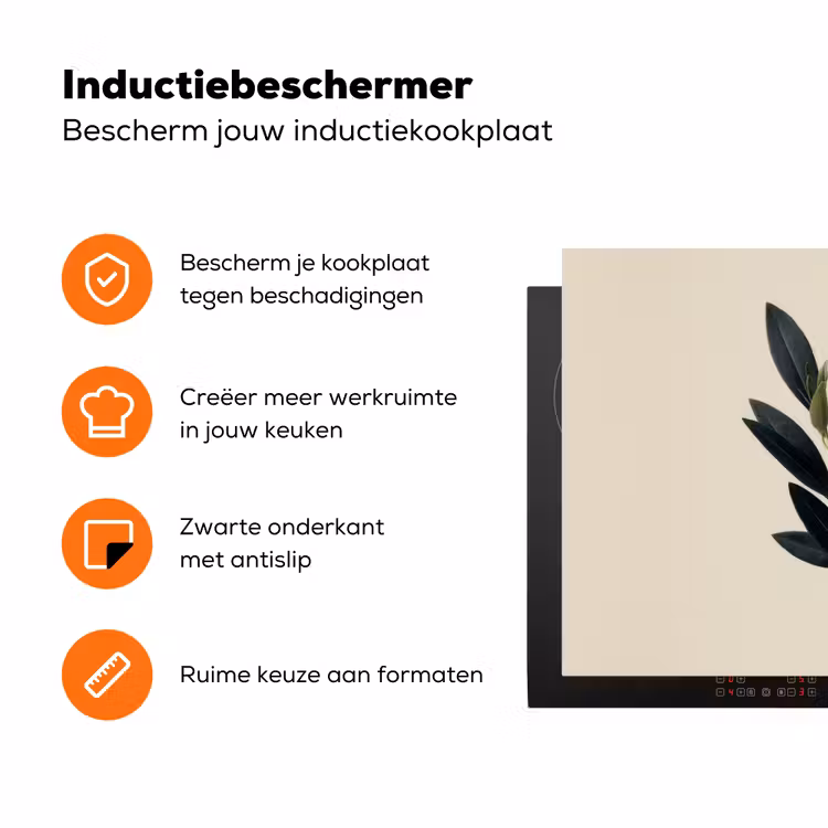 Ovaalvormige bladeren - Diep groen - Symmetrisch Inductie beschermer vinyl 3mm klein -zzzzzzz-td-ups