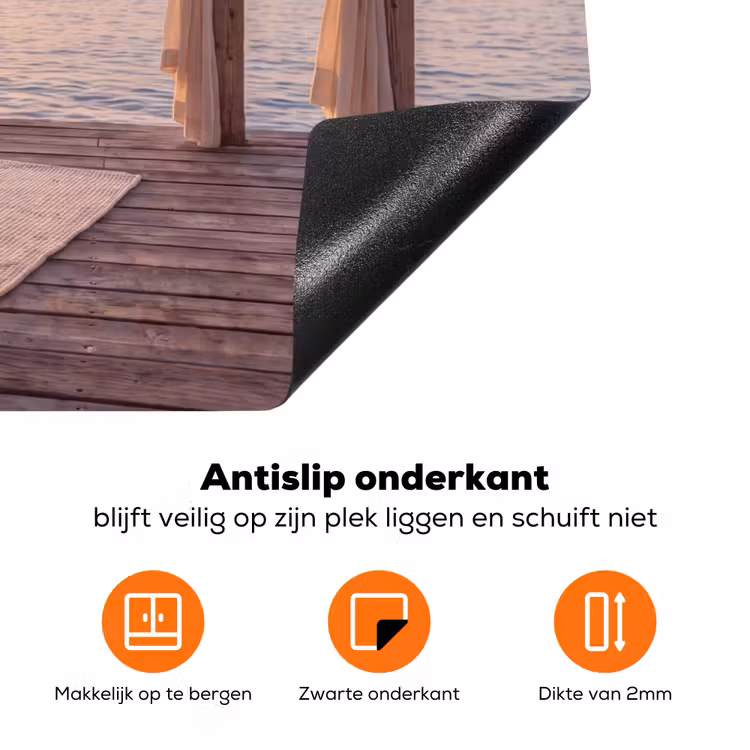 Overkapping - Zee - Zonsondergang - Vakantie - Rust Inductie beschermer vinyl 3mm klein -zzzzzzz-td-onderkant