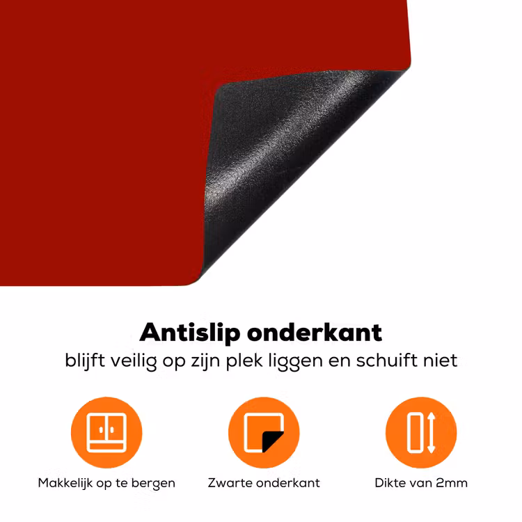 Oxblood - Maroon - Rood Inductie beschermer vinyl 3mm klein 276 -zzzzzzz-td-onderkant