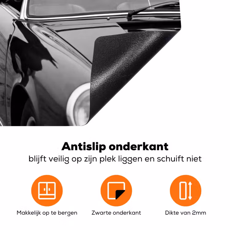 Paard - Auto - Zwart - Wit Inductie beschermer vinyl 3mm klein -zzzzzzz-td-onderkant