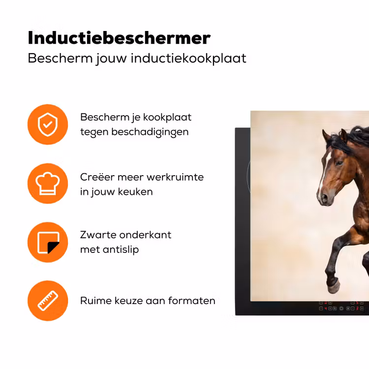 Paard - Galop - Energie Inductie beschermer vinyl 3mm klein -zzzzzzz-td-ups