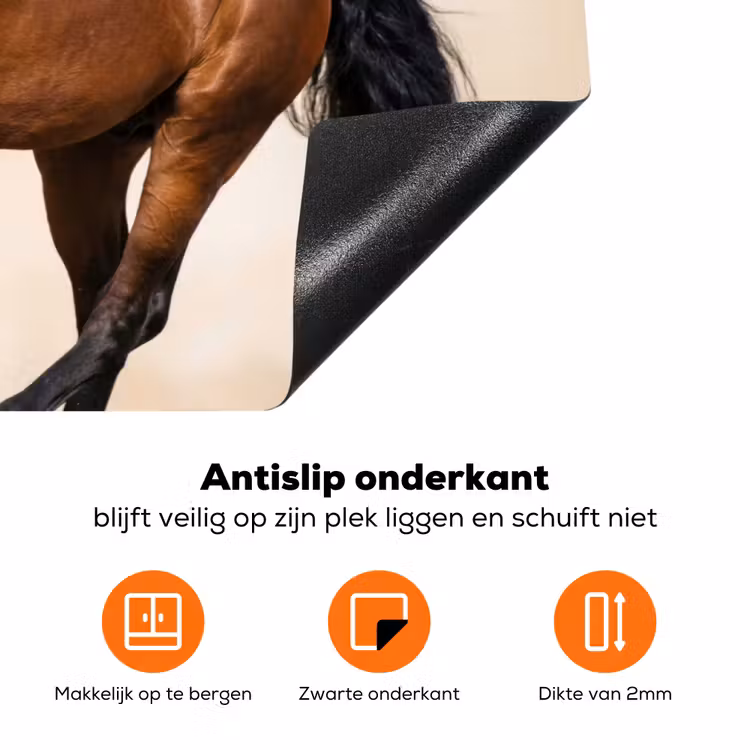 Paard - Galop - Energie Inductie beschermer vinyl 3mm klein -zzzzzzz-td-onderkant