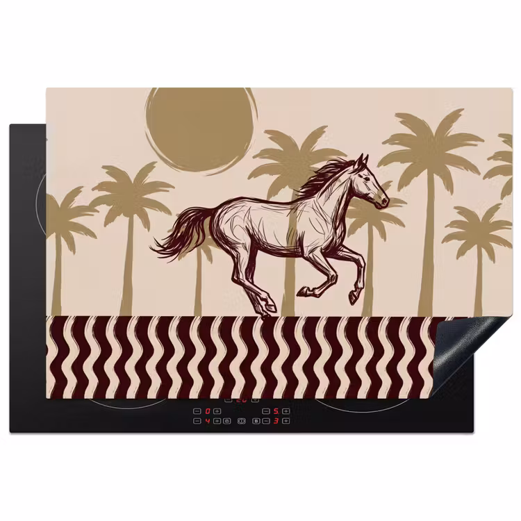 Paard - Galopperend - Woestijn - Illustratie Inductie beschermer vinyl 3mm klein -3d