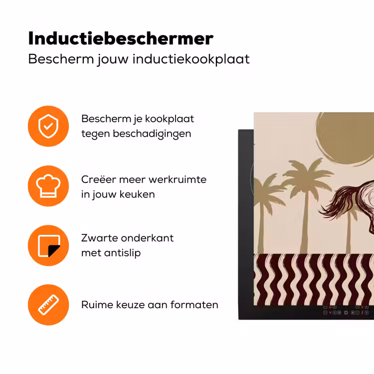 Paard - Galopperend - Woestijn - Illustratie Inductie beschermer vinyl 3mm klein -zzzzzzz-td-ups
