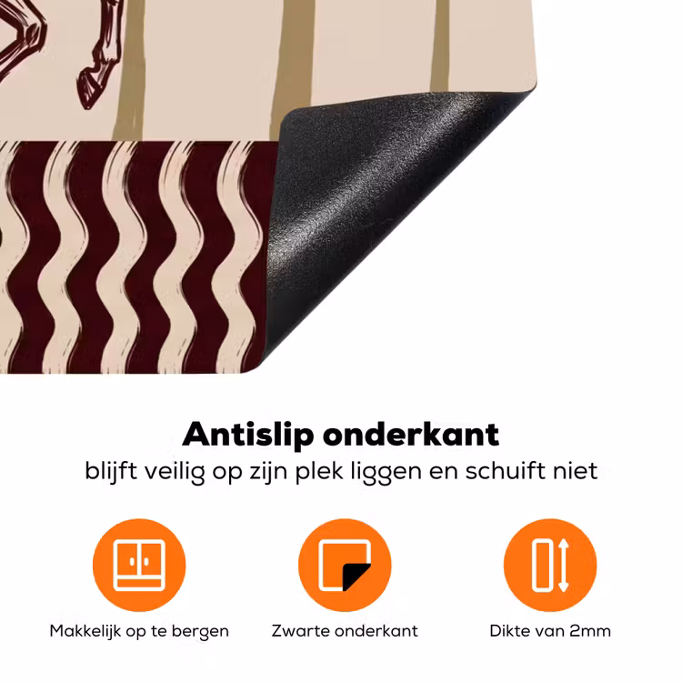 Paard - Galopperend - Woestijn - Illustratie Inductie beschermer vinyl 3mm klein -zzzzzzz-td-onderkant